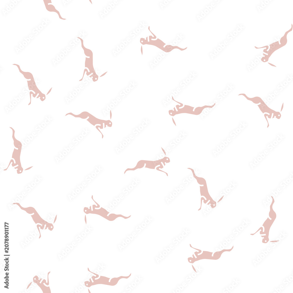 Fototapeta premium hare wild animal vector glyph seamless pattern hare wild animal sign illustration