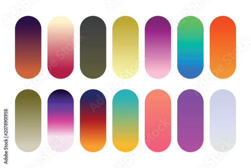 Vibrant colorful smooth gradient palette collection set for UI UX design