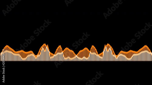 Colorful audio waveform spectrum animation.Spectrum audio animation, Wave form Audio Isolated on background. Audio spectrum wave effect, waveform beats.Green background.