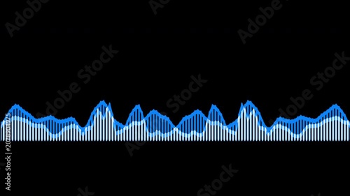 Colorful audio waveform spectrum animation.Spectrum audio animation, Wave form Audio Isolated on background. Audio spectrum wave effect, waveform beats.Green background.