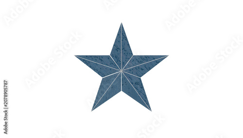 Elegant Navy Star Pattern Icon | Minimal Symmetric Star Vector Artwork