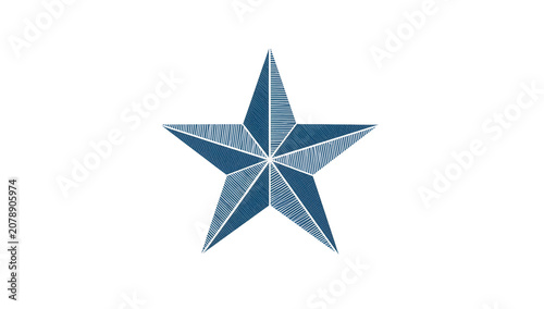 Blue Geometric Star Illustration | Modern Abstract Star Shape Design
