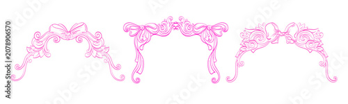 Fotografía Elegant baroque frame with decorative ribbon bow