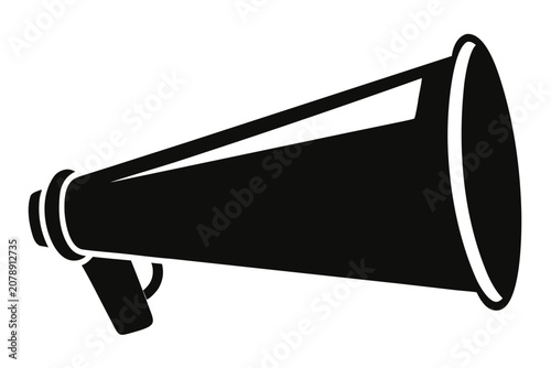 Megaphone announcement loudspeaker silhouette vector, megaphone icon black symbol