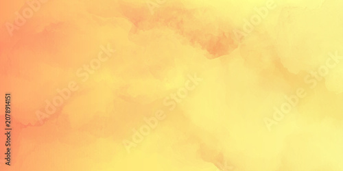 Abstract yellow and orange watercolor splash background with vibrant fluid wash texture, minimalist branding concepts, modern abstract banner designs.