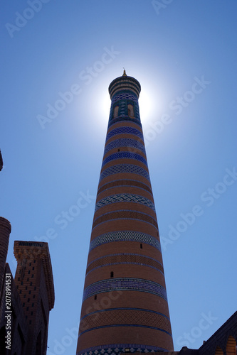 Minaret Islam Khodja à Khiva, Ouzbékistan, 