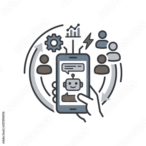 Mobile AI chatbot with user ecosystem.