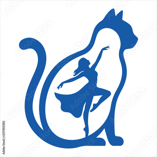 Woman Dancing Inside Cat Silhouette 1