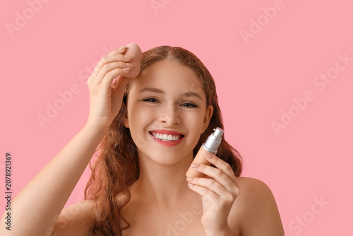 Young redhead woman with ma...