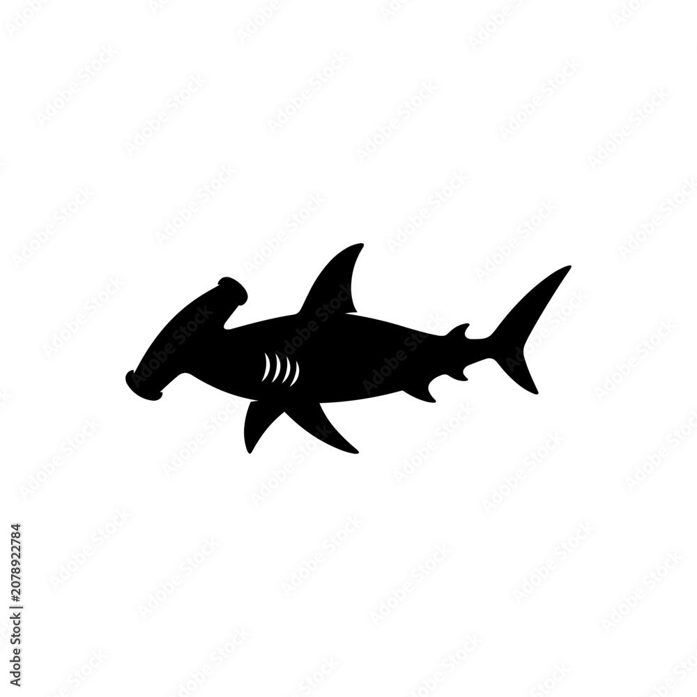 Obraz premium Hammerhead Shark Ocean Predator Icon