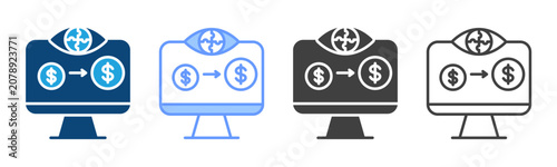 Bild auf Leinwand Strategic Vision Multi Style Icon Set Vector Collection