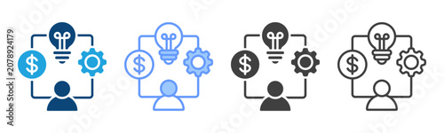 Tableau sur toile Strategic Framework Multi Style Icon Set Vector Collection