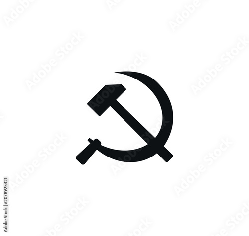 Cuadro en lienzo Communist Hammer and Sickle Unity Symbol Vector