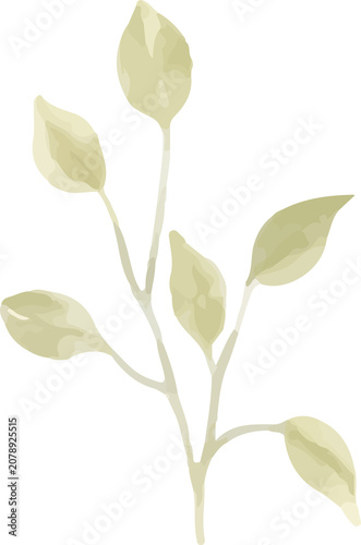 Watercolor Leaf Branch