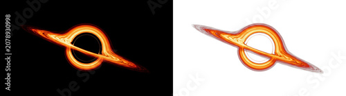 Radiant orange solar singularity effect isolated on png background for astronomy