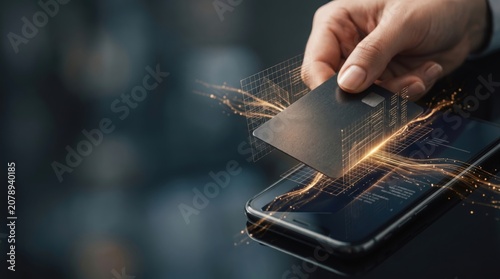 Contactless payment with credit card and smartphone using digital technology