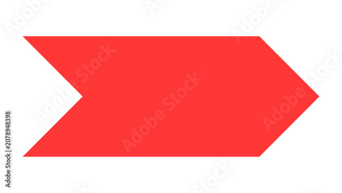 Fotografie Solid red chevron directional arrow graphic isolated on white background with di