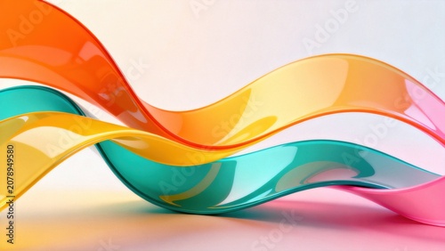 Colorful flowing ribbon shapes