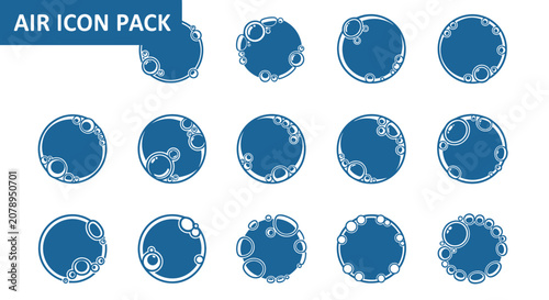 Foto Blue circular air and bubble icons for interface design