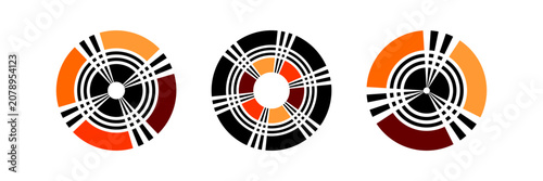 Set of Color Round Design Elements. Abstract Circle Icons.