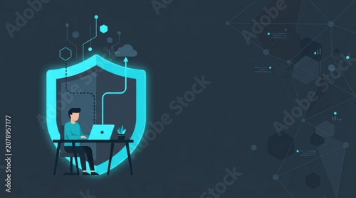 Digital Shield Protecting Laptop and Network Security
