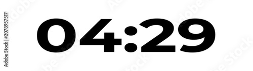 5 Minute countdown animation on black background.Digital Countdown timer one minute animation from 300 to 0 seconds on white background.