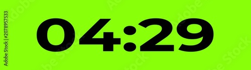 5 Minute countdown animation on black background.Digital Countdown timer one minute animation from 300 to 0 seconds on transparent background.4k video