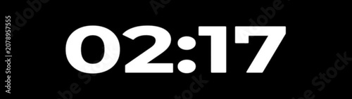 glowing neon 2 minute 30 second countdown animation from 150 seconds to 0 seconds on a transparent background,