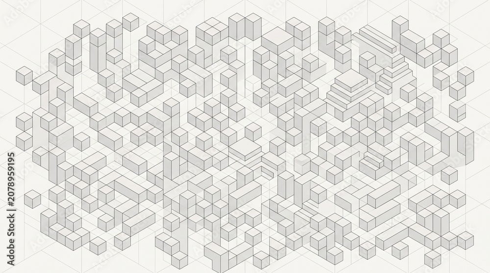 Obraz premium Geometric Abstract Isometric Cube Pattern Vector Background