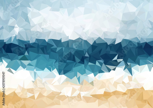 Abstract background with a beach themed low poly design
