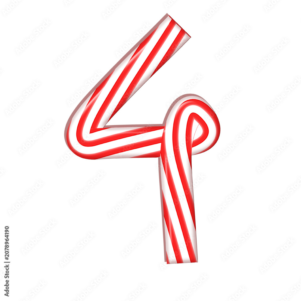 Obraz premium Candy Cane Number 4 Christmas Holiday