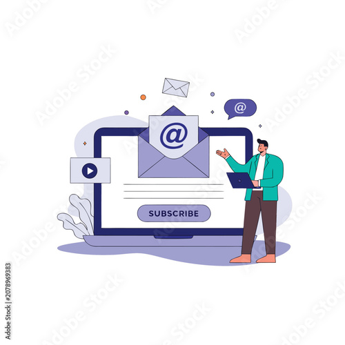 Email Marketing Newsletter Subscribe Online Communication Vector Illustration
