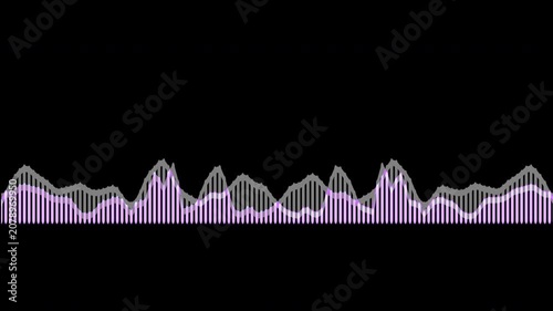 Colorful audio waveform spectrum animation.Spectrum audio animation, Wave form Audio Isolated on background. Audio spectrum wave effect, waveform beats.Green background.