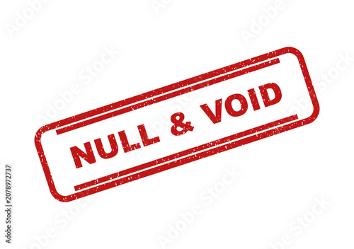 Fotografía Red null and void rubber stamp seal with distressed grunge texture