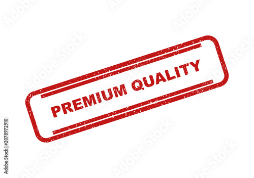 Red premium quality rubber stamp seal icon for product packaging