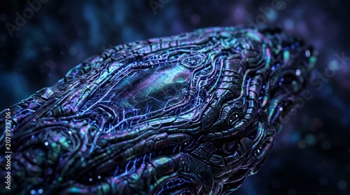 Futuristic Cyberpunk Biomechanical Organic Texture Pattern Background