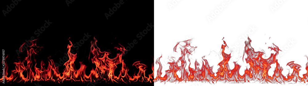 Obraz premium Fiery abstract element isolated on png background glowing and burning with vibrant orange