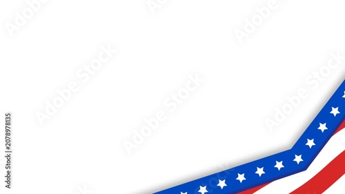 Patriotic American Flag Wavy Ribbon Background for Family Day Celebrations and National Holidays.
