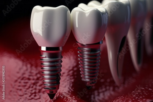 Dental implant, Dental care.  Dentists dental teeth implant