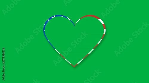 Patriotic American Flag Heart Symbolizing Love and Unity for Family Day.