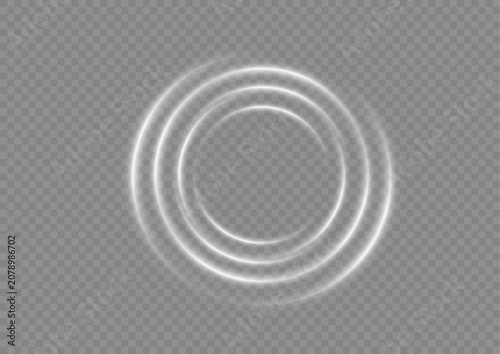 Fényképezés White concentric circular sound waves and light energy ripple with abstract vibr