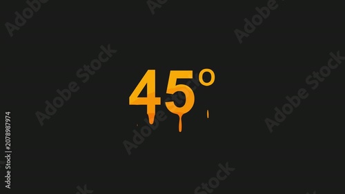 Orange Dripping 45° Heatwave Motion Graphic. Seamless Loop Global Warming Text on Transparent Background.