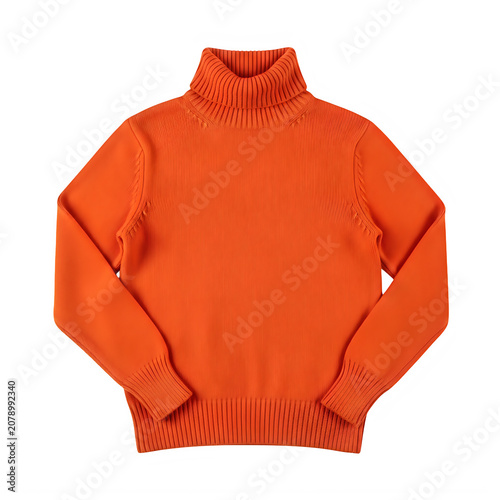Orange long-sleeve turtleneck sweater