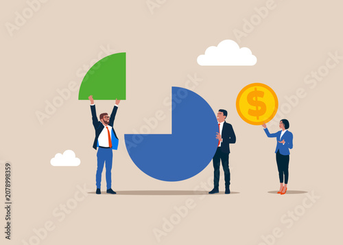 Business team. Down payment. Modern vector illustration in flat style