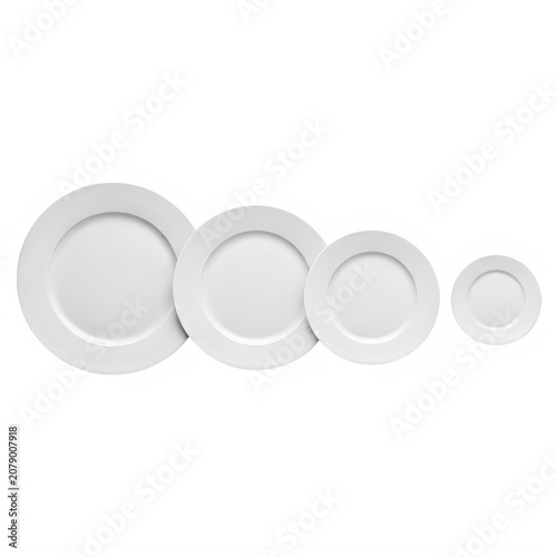 Set of white nested plates