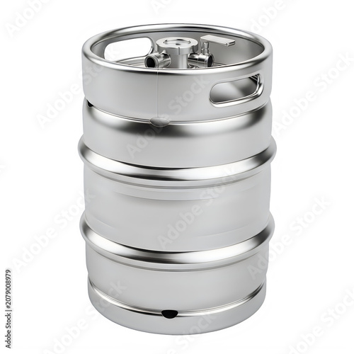 Silver cylindrical metal canister with lid