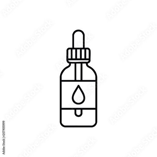 Medical dropper bottle dropper bottle medicaments black and white vector icon