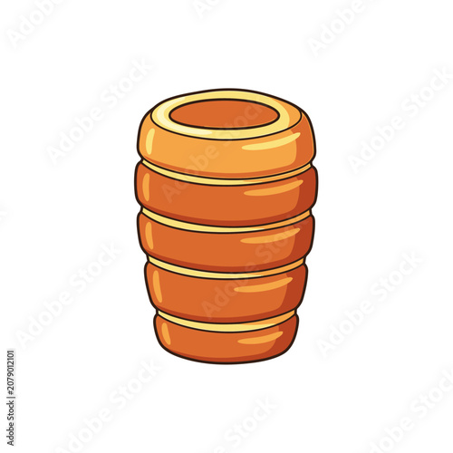 Traditional Lithuanian Sakotis Cake Isolated on White Background.