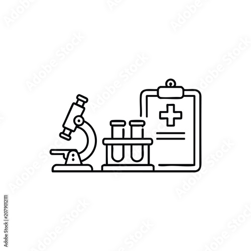 Medical laboratory medical black and white vector icon