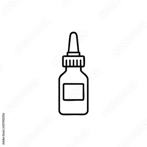 Nasal spray bottle nasal spray medicaments black and white vector icon